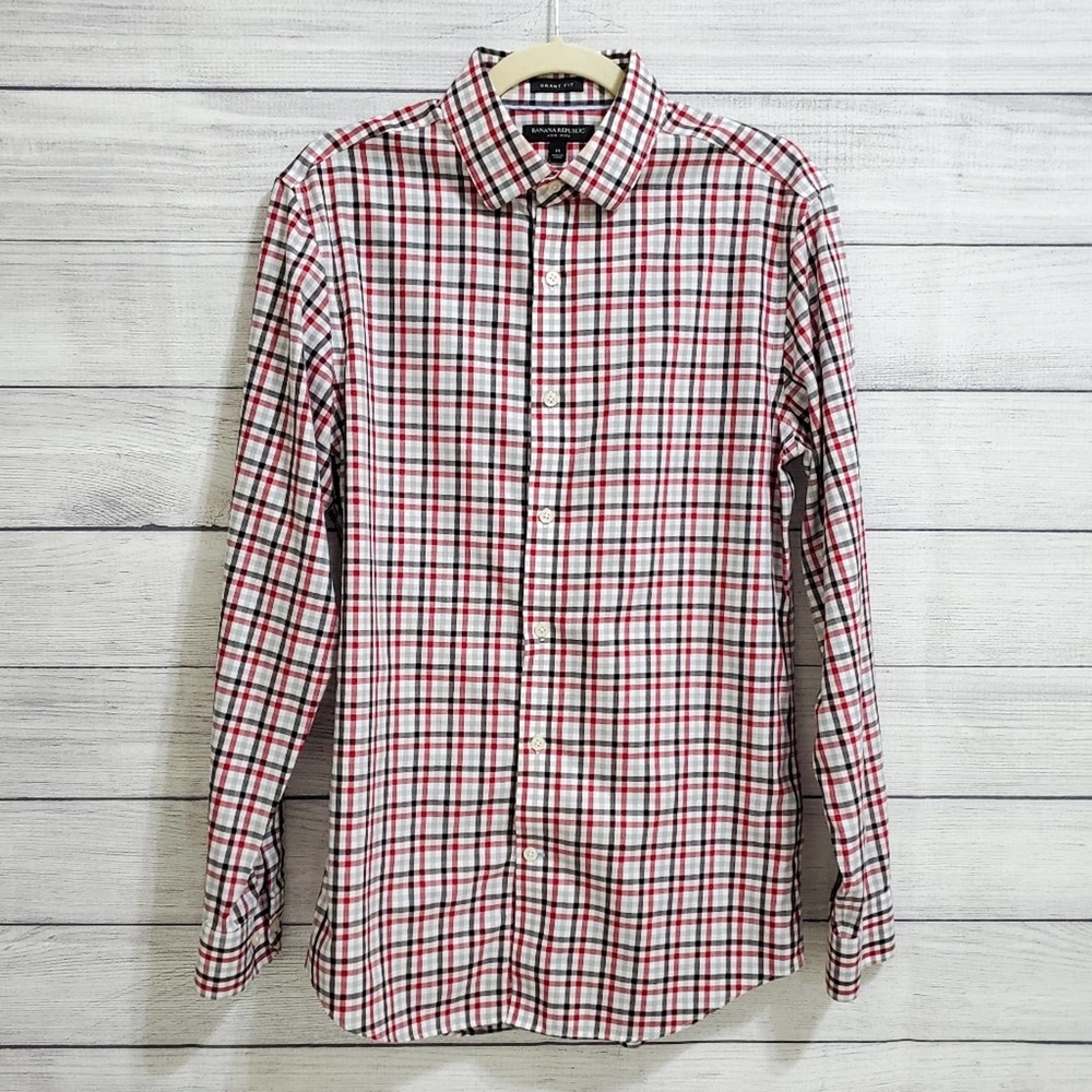 Banana Republic Grant Slim-Fit Dress Shirt (Red)